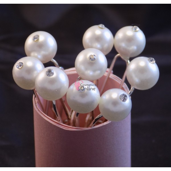 Ac metalic pentru par AC081 Argintiu cu perla mare